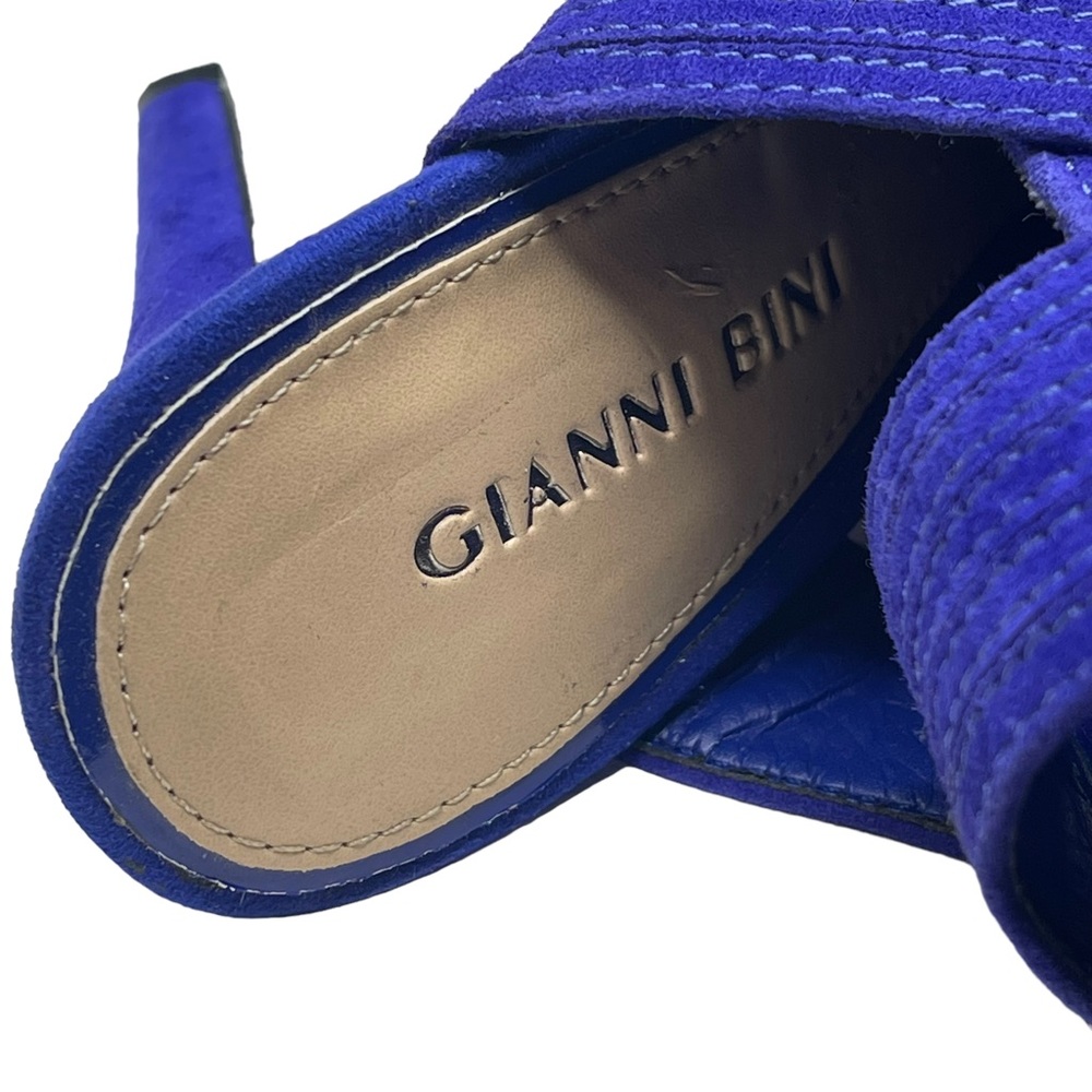 new Gianni Bini ♥︎ Suede Ankle Wrap Platform Slingback Stilettos Heels ♥︎ Cobalt - Picture 12 of 16
